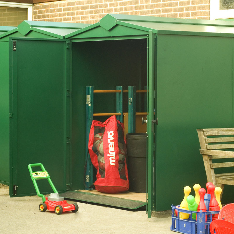 Centurion 5 ft. W x 7 ft. D Apex Metal Shed, Green