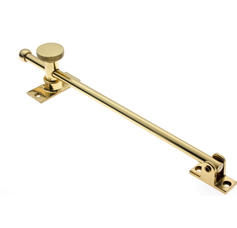 Swing Casement Adjuster Latch/Catch/Bolt, 2.25" H x 10" W x 6.25" D, Polished Brass No Lacquer