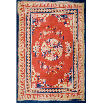 Antique Chinese - Baotou Small Scatter Size Wool Rug