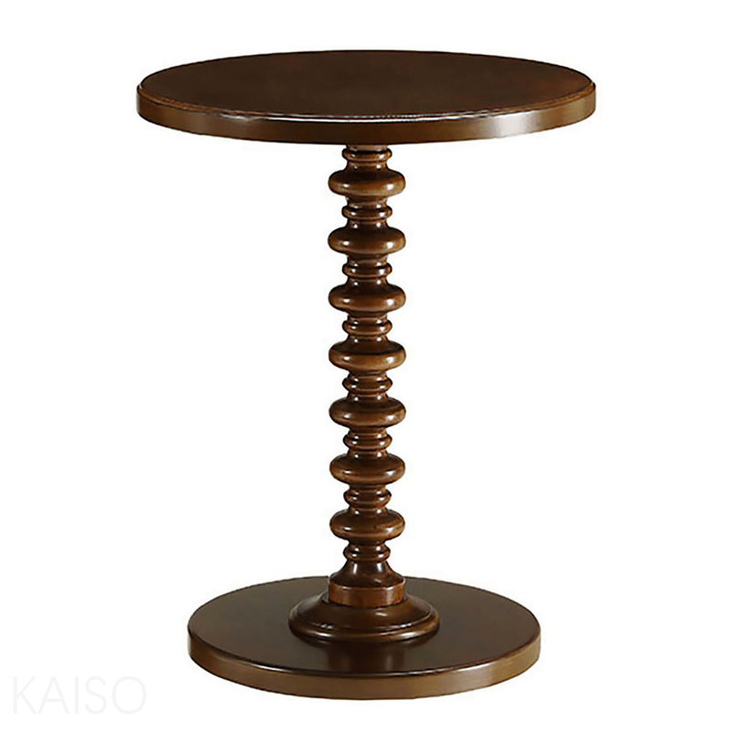 Walnut Round Wooden Side Table