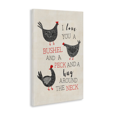 Love You A Bushel with Chickens Canvas, conception de JJ Design House LLC