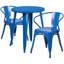 Ensemble de table ronde d'intérieur / extérieur en métal 30 po avec 2 chaises Duluth-24678679-24678687