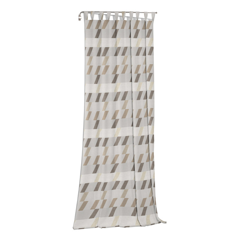 Lopez Room Darkening Curtain Single Panel, 132cm Width x 255cm Drop, Light grey/Beige