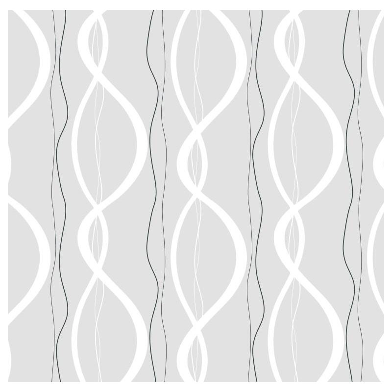 Ribbons And Chains Abstract Vinyl Wallpaper Roll by Jamie Graney, Gray/White/Black