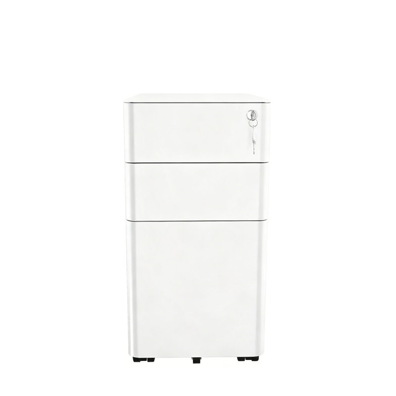 30 cm W Wheels / Casters included Mobile Filing Cabinet, White