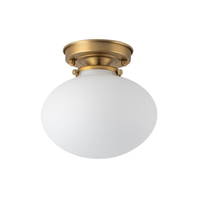 1-light Glass Globe Semi Flush Mount