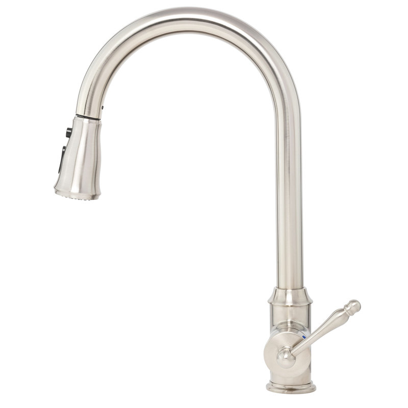 Pull Down Single Handle Kitchen Faucet, Brushed Nickel