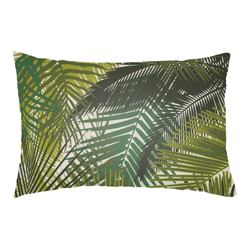 Lolita Palm Palm Floral Indoor/Outdoor Throw Pillow, Lime Green/Olive Green