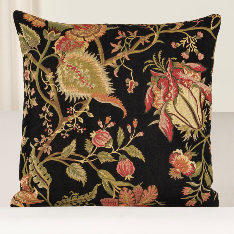 Weatherford Floral Polyester Throw Pillow, Square 16", Polyester