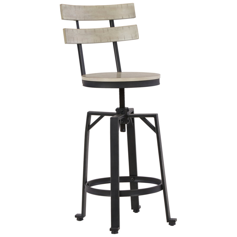 Jihoon Swivel Adjustable Height Counter Stool with Metal Frame