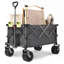 Chariot pliable grande capacité de 400 L avec grandes roues tout-terrain, chariot utilitaire pliable robuste de 204 kg (450 lb) pour le camping et la plage