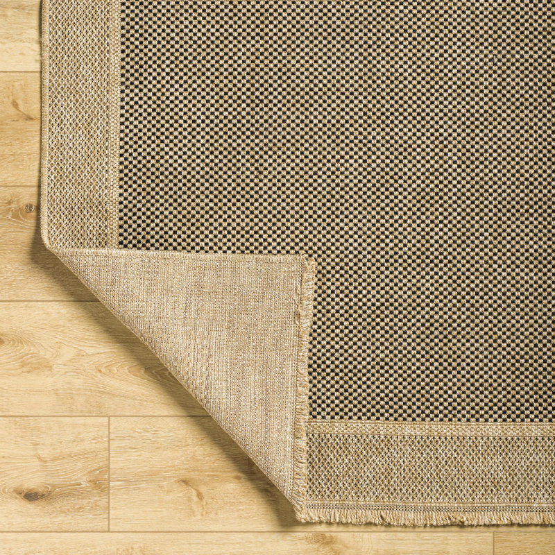Adalina Machine Woven Polypropylene Area Rug in Brown/Tan, Rectangle 5'3" x 7'