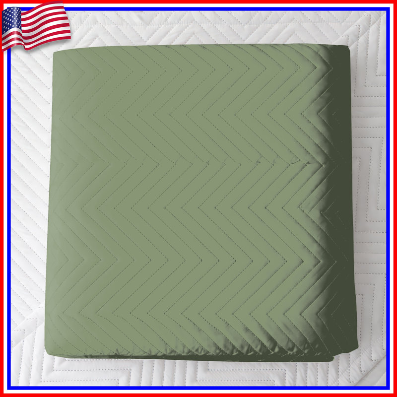 Couvre-lit matelassé uni vert clair toutes tailles, Grand lit