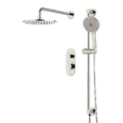 Ensemble de garniture de douche thermostatique avec douchette sur barre coulissante Opera