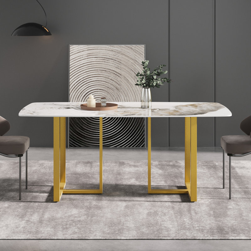 Table de salle à manger Evannie, Noir, Pandora, H 29,53 po x L 70,87 po x l 35,43 po
