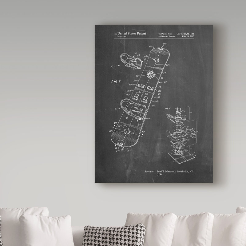 «Burton Touring Snowboard» par Manilo, reproduction d'art sur toile tendue, H 24 po x l 18 po