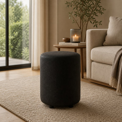Faux Leather Round Stool Seating 