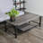 Rustic Rectangular Industrial Coffee Table with Corner Rivet Accents and Storage Shelf, Grey Oak