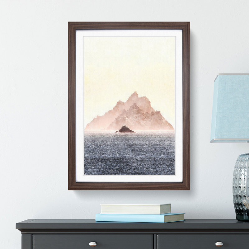 Skellig Islands In County Kerry Ireland Painting - Framed Print, 63cm H x 45cm W x 2cm D, Walnut Framed