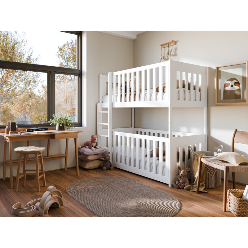 Knight Single (3') Standard Bunk Bed and Mattress, White