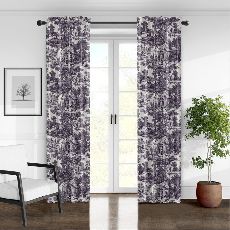 Paire de rideaux Au Village, L 50 po x L 132 po, Aubergine