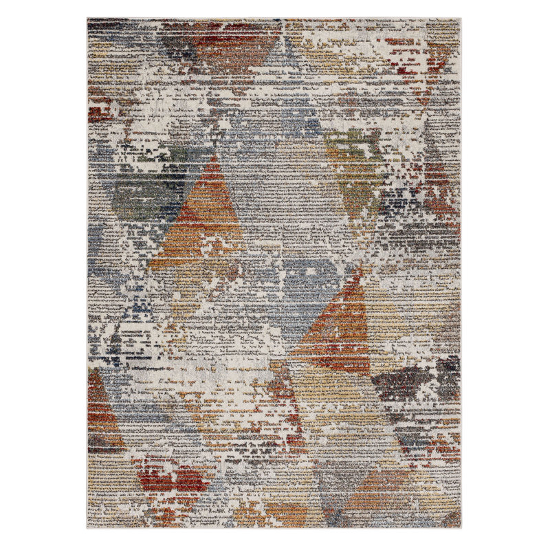 Attlee Multicolor Modern Abstract Geometric Area Rug, Rectangle 1'11" x 3'