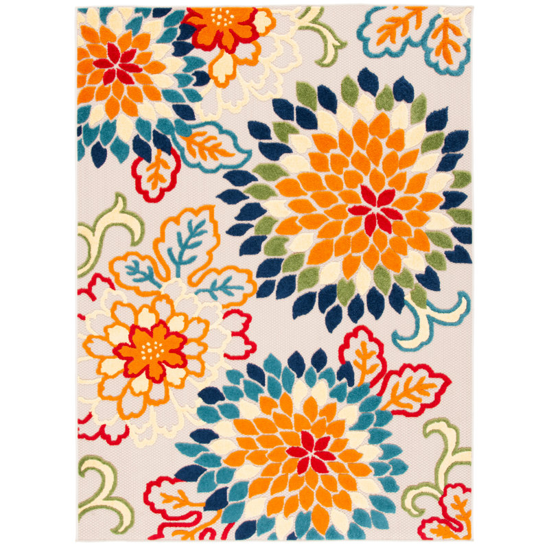 Benner Performance Floral Indoor/Outdoor Area Rug, Rectangle 5'3" x 7'6"