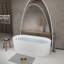 Baignoire autoportante autoportante linéaire en acrylique 59 po 59 po, acrylique blanc brillant, bonde chromée Pop-Up, certifiée Cupc