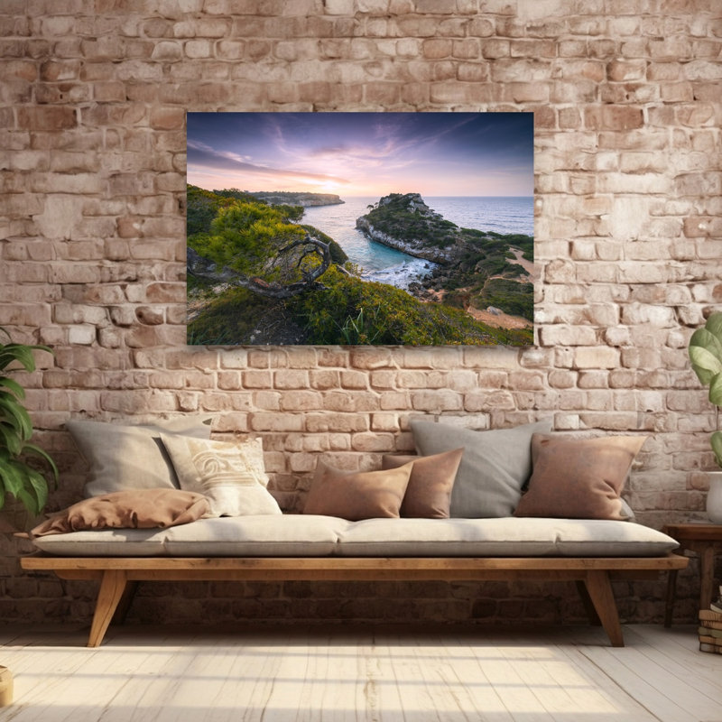 Baydream, impression de paysage côtier abstrait, 40" H x 60" W