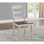 Chaise d'appoint en noyer / blanc Naresh, dossier ovale (2 pièces)