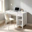 Bureau d'écriture compact blanc avec tiroir simple et plateau à clavier