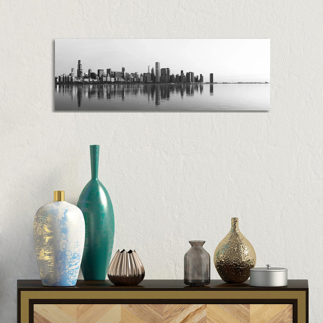 Chicago Skyline Cityscape - Wrapped Canvas Panoramic Print