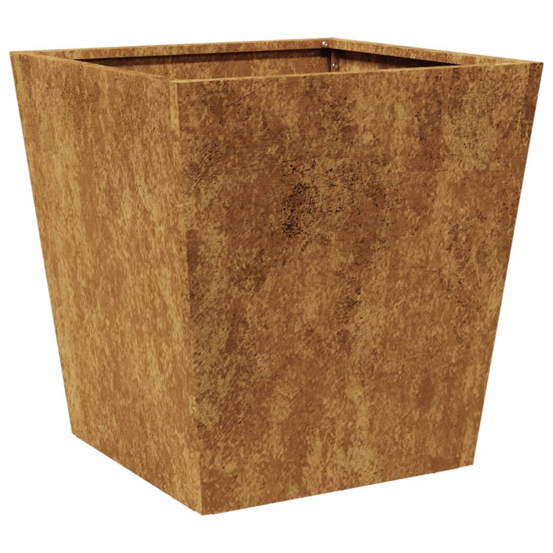 Asua Metal Planter Box, Corten Steel, 40cm H x 40cm W x 40cm D