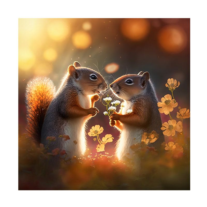 Animaux, animaux des bois 43 sur toile, H 14 po x l 14 po x P 2 po