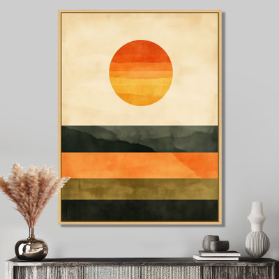 Retro Horizon Canvas, Atomic Sun Wall Art, Ganymede