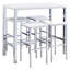 Ensemble de bar 5 pièces blanc ultrabrillant et chrome