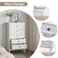 Commode 5 tiroirs pour chambre à coucher, armoire de rangement moderne avec pieds en bois massif et peint