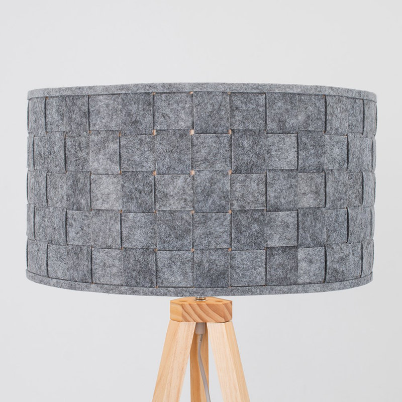 Mejias 149cm Wood Tripod Floor Lamp, Included, Grey Wood Base