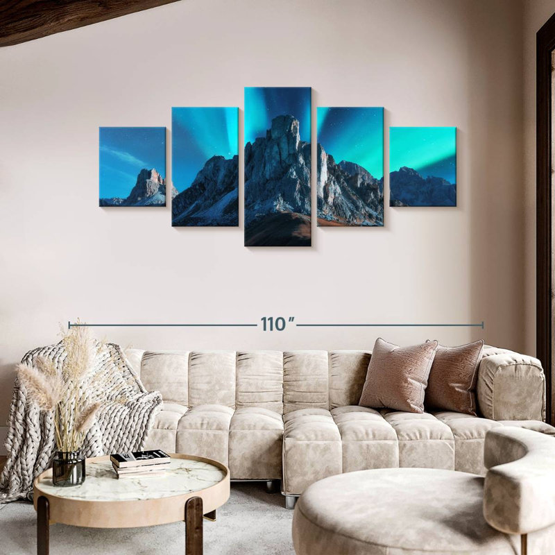 Turquoise aurores boréales, H 42 po x l 92 po