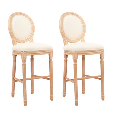 Assise rembourrée beige style campagne pour 2 personnes
