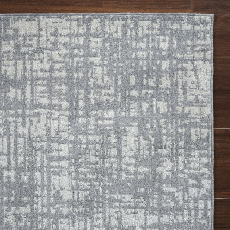 Machine Washable Frances Gray/Ivory Rug, Runner 2'6" x 8'