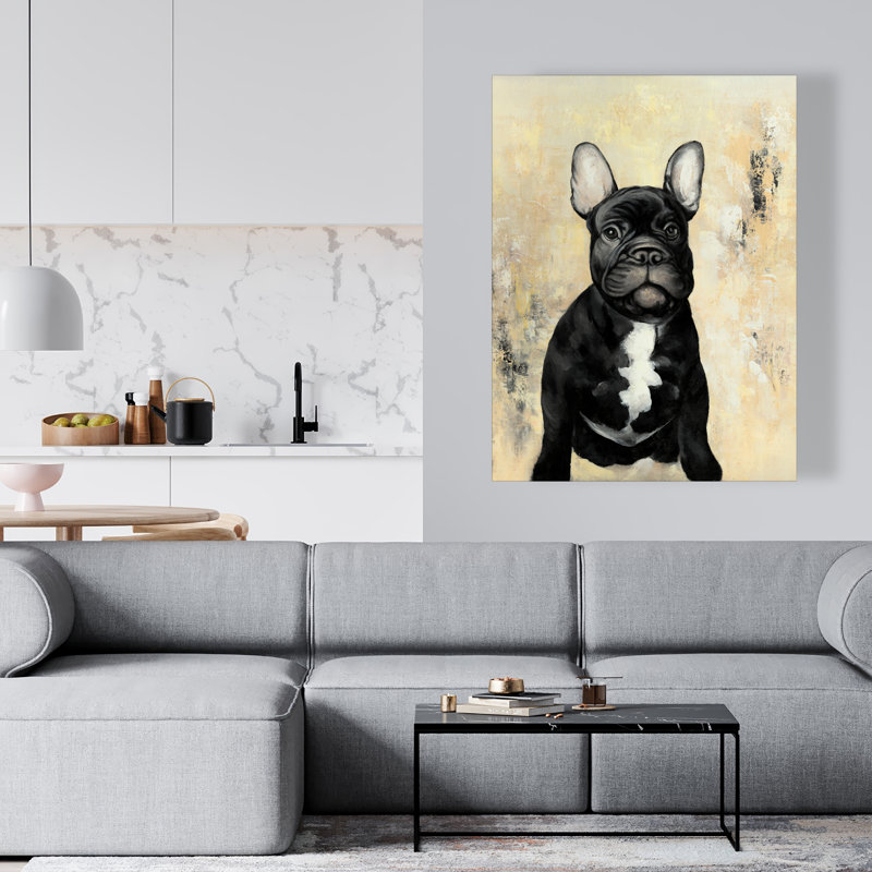 Bouledogue français sur toile - Animaux de compagnie contemporains, décoration intérieure