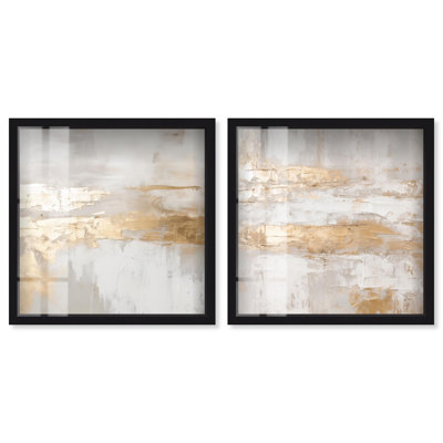 Golden Luxe Room Art 2 Panel Set Shadowbox Print by 