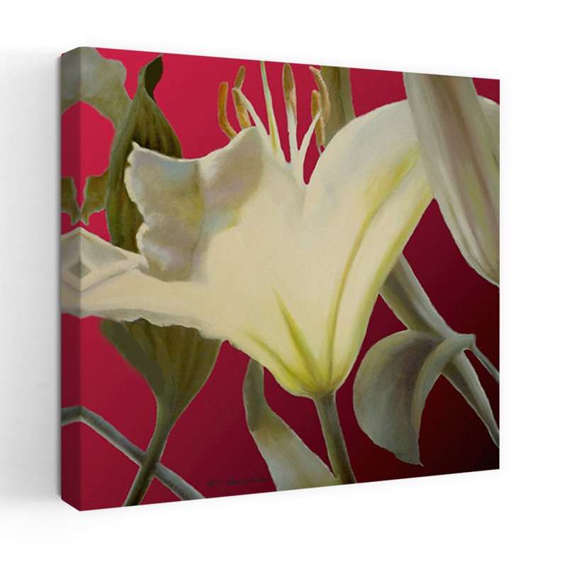 Fleur de lys rouge contemporaine, H 36 po x l 36 po