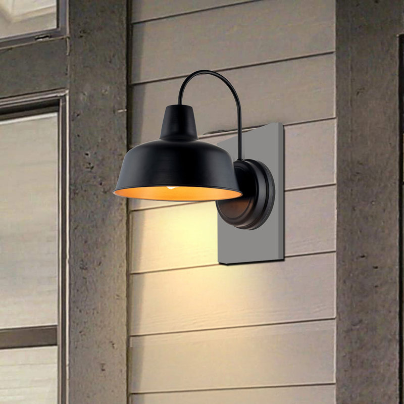 Sena Steel Wall Light, 13" H x 10.54" W x 12.69" D, Black