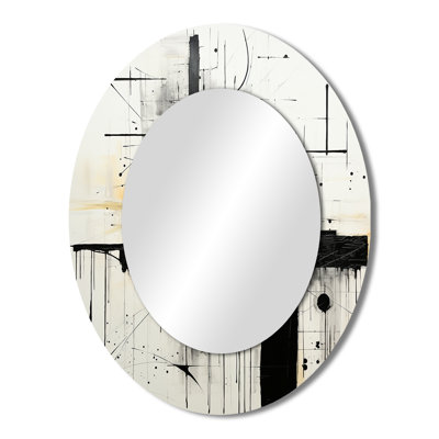 Siclen - White Modern Oval Wall Mirror