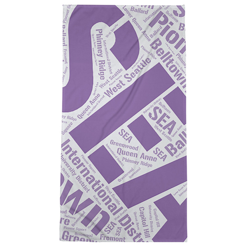 Bath Towel, Seattle, Purple, Poly/Cotton