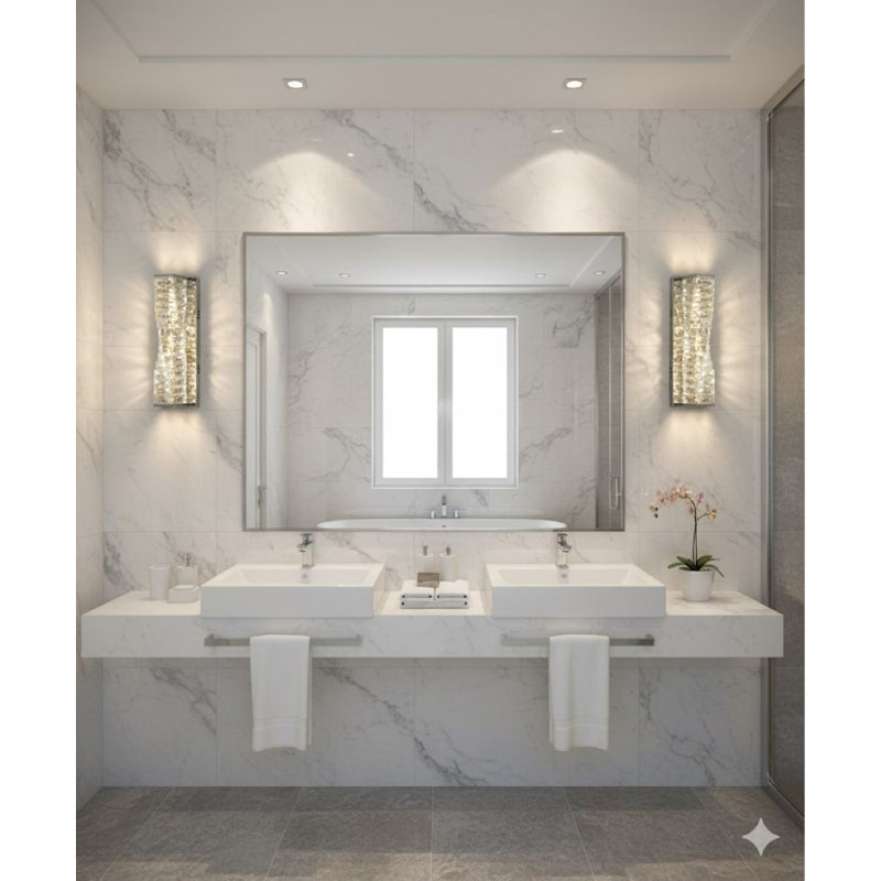 1 - Light LED Chrome Wall Sconce With Crystal Accents