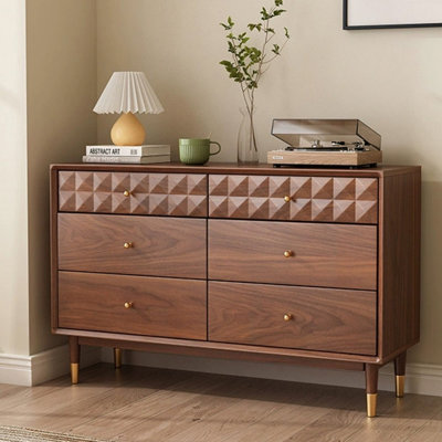 Armoire d'appoint en noyer massif et bois manufacturé