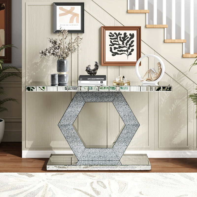 Miroir d'entrée hexagonal en cristal Sparkling